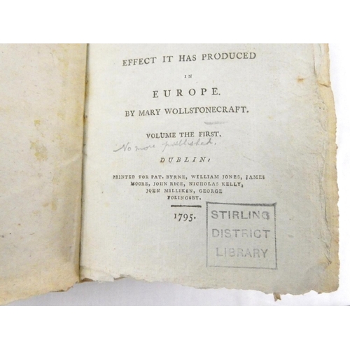 121 - WOLLSTONECRAFT MARY.  An Historical and Moral View of the Origin and Progress of the French Revoluti... 