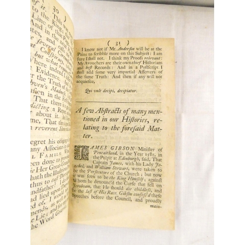 124 - CROMARTY GEORGE, EARL OF.  A Vindication of the Historical Account of the Conspiracies by the Earls ... 