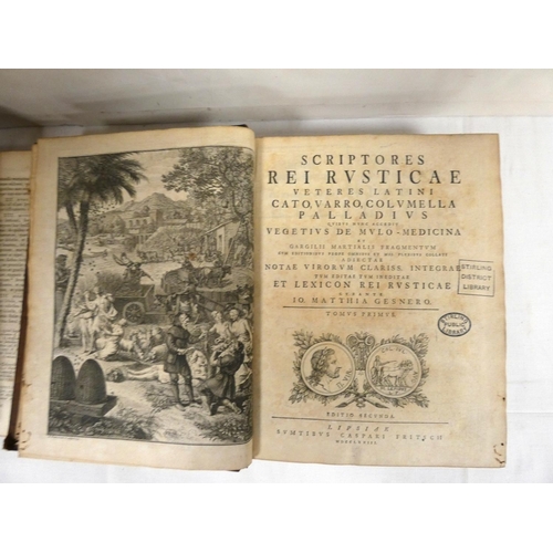 26 - GESNER JOHANN MATTHIAS.  Scriptores Rei Rusticae Veteres Latina ... Cato, Varro, Columella, Palladiu... 