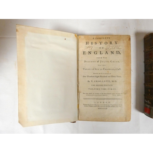 36 - SMOLLETT T.  A Complete History of England. 15 vols. Fldg. & other eng. plates (some t... 