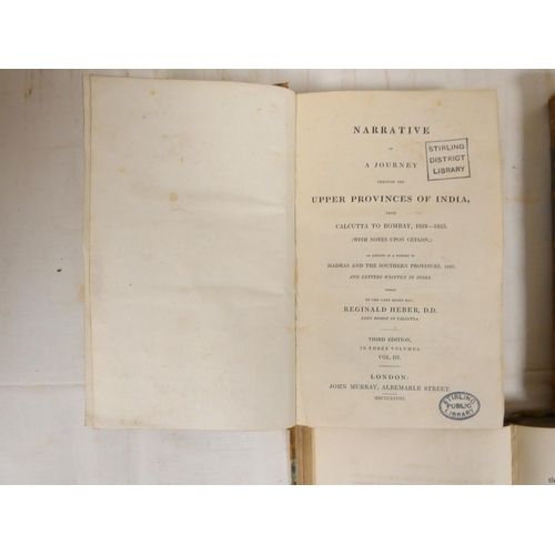 37 - HEBER REGINALD.  Narrative of a Journal Through the Upper Provinces of India. 3 vols. Eng.... 