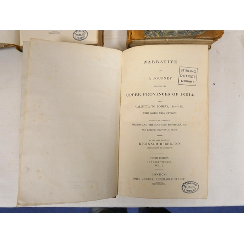 37 - HEBER REGINALD.  Narrative of a Journal Through the Upper Provinces of India. 3 vols. Eng.... 