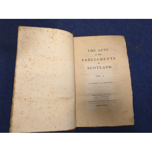 51 - The Acts of the Parliaments of Scotland.  Vols. 1 to 11 in twelve. Folio. Leather backed orig. brds.... 