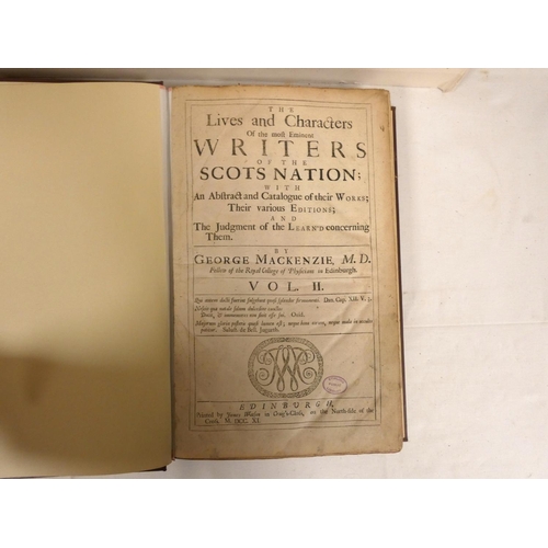 52 - MACKENZIE GEORGE.  The Lives & Characters of the Most Eminent Writers of the Scots Nation With a... 