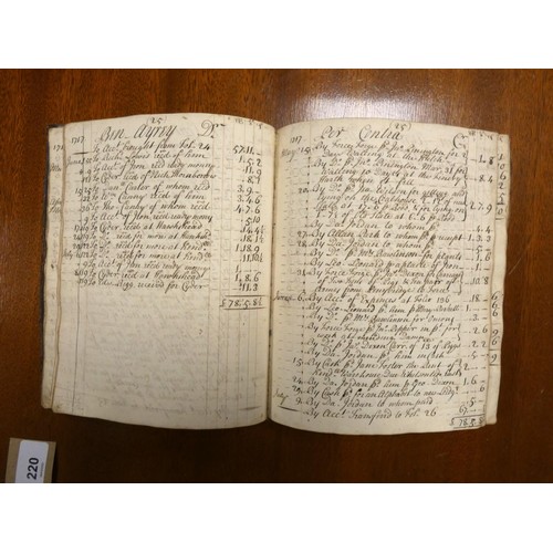 220 - Kendal Area, Manuscript Account Book. 137pp of readable & detailed manuscript transactions, paym... 