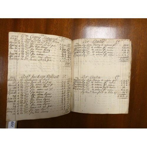 220 - Kendal Area, Manuscript Account Book. 137pp of readable & detailed manuscript transactions, paym... 