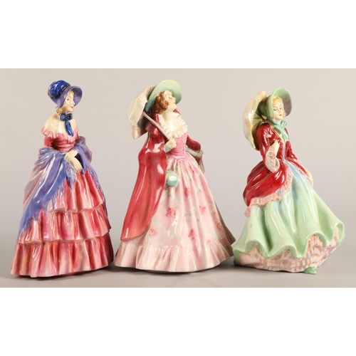 25 - Two Royal Doulton figures to include, a Victorian Lady HN728 and Mirabel HN1744 with Paragon Lady Pa... 