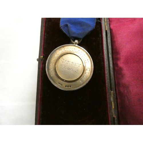 386 - Silver Stapleton carpet bowls medal 41g