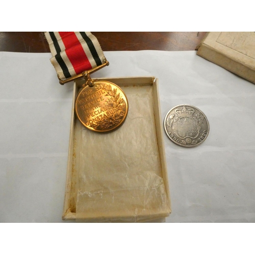 387 - Special Constable medal and silver 1820 Crown.