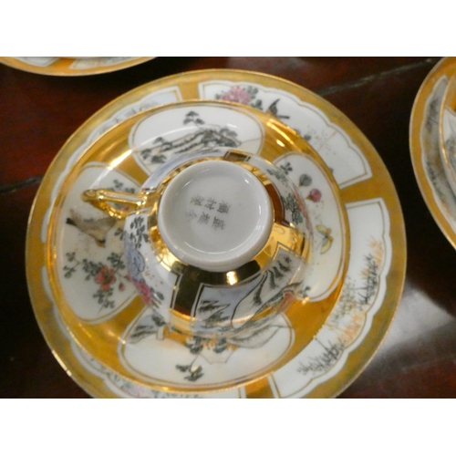 402 - Antique Japanese tea set, Imari bowl, plate and a  Noritake bowl.