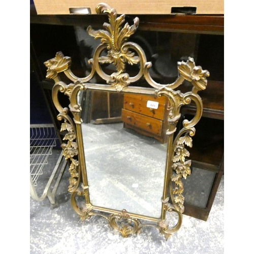 429 - Ornate modern gilt framed wall mirror, plate 36cm x 59cm