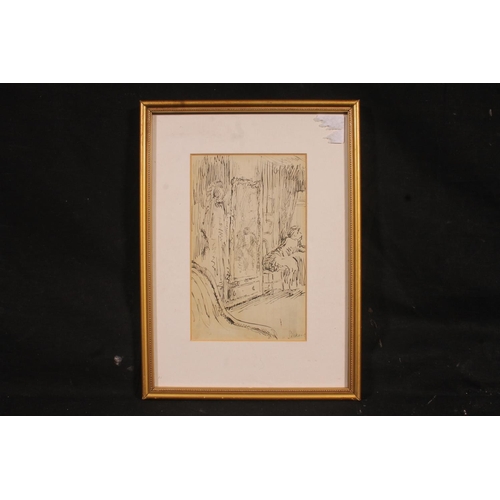 227 - Manner of WALTER RICHARD SICKERT ARA (British 1860-1942) Study for L'armoire a Glace Ink drawing, si... 