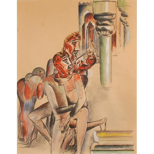 230 - Manner of PERCY WYNDHAM LEWIS (British 1882-1957) *ARR* Three Martyrs Ink and gouache, unsigned, tit... 