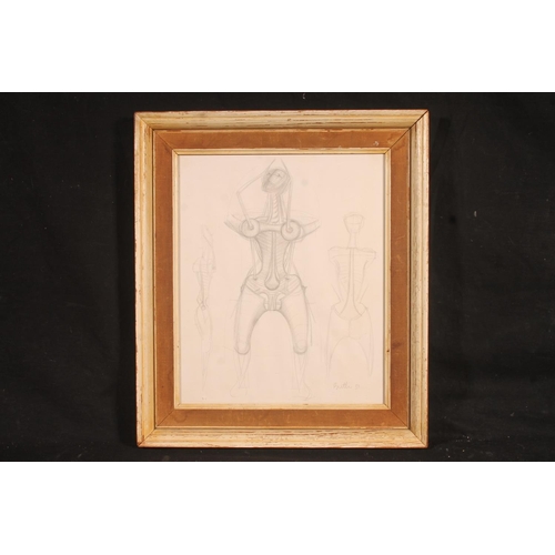 232 - Manner of REG BUTLER ARIBA (British 1913-1981) *ARR* Sculptural Study Pencil drawing, signed and dat... 