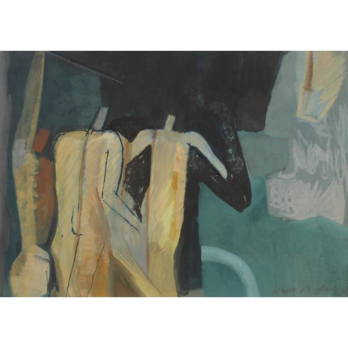 233 - Manner of KEITH VAUGHAN (British 1912-1977) *ARR* Untitled - headless figures Oil painting on paper,... 