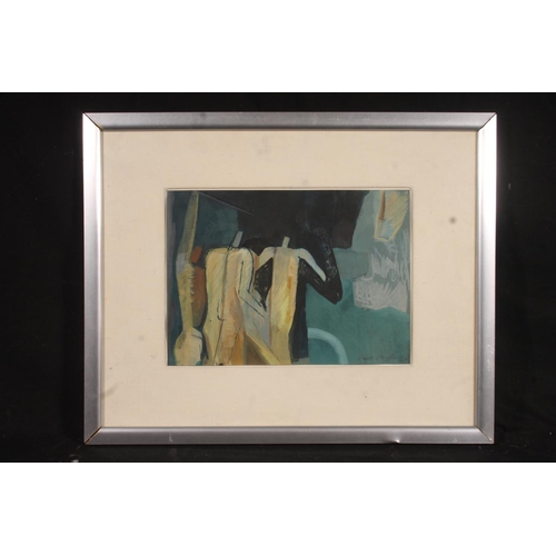 233 - Manner of KEITH VAUGHAN (British 1912-1977) *ARR* Untitled - headless figures Oil painting on paper,... 