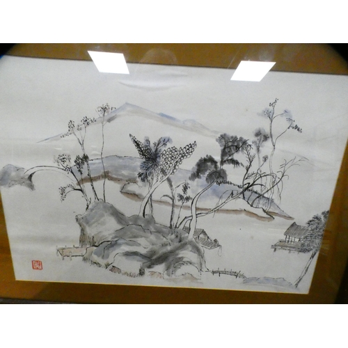 14 - Group of Chinese and Japanese-themed prints to include peacocks, game birds etc., all framed and gla... 