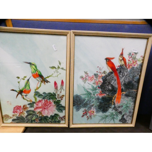 14 - Group of Chinese and Japanese-themed prints to include peacocks, game birds etc., all framed and gla... 