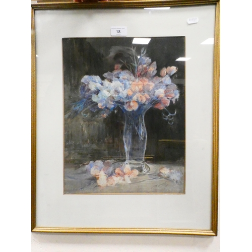 18 - R DuncanStill life of flowers in a vaseSigned and dated '25, watercolour.... 