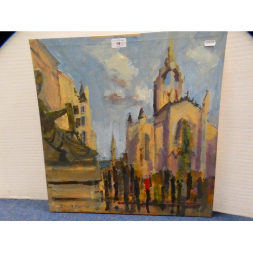 19 - P HolmesSt Martin's, PerthshireSigned, oil and acrylic, an oil by Stewart Morrison of a continental ... 