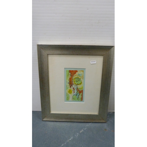 23 - Group of pictures and prints to include a pastel portrait of a girl, still life watercolour by Aragu... 