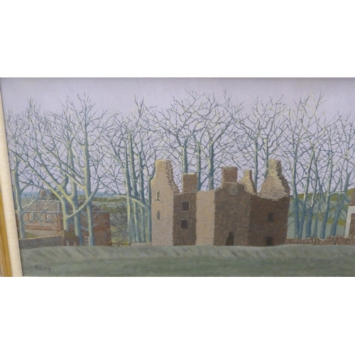 31 - Henry Castle ruins and another similar landscapeTwo acrylics.  (2)... 