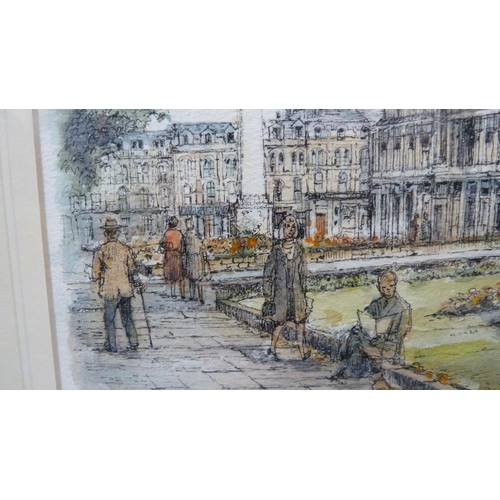 34 - John SibsonThornton Rust, SwaledaleWatercolour, and J Irwin, Town Square.  (2)... 