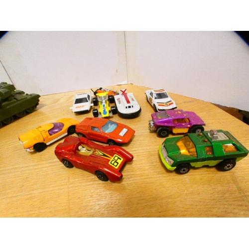 41 - Dinky, Matchbox and other diecast vehicles to include tanks, racing cars etc.