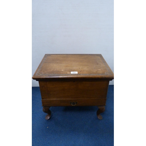 418 - Indian teak work box.