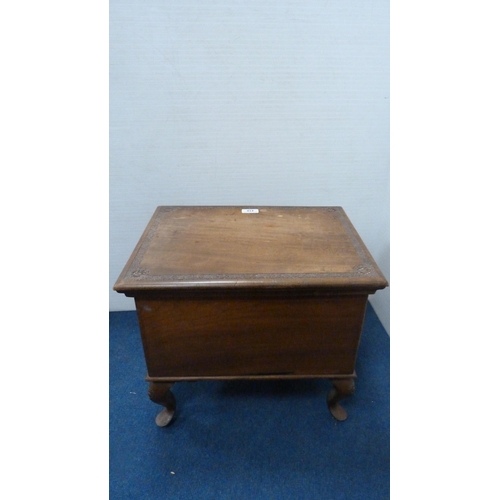 418 - Indian teak work box.