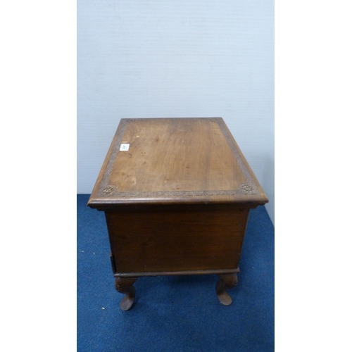 418 - Indian teak work box.