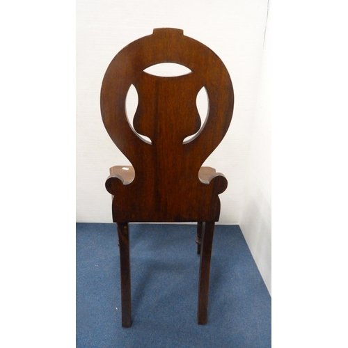 419 - Victorian mahogany spoon-back hall chair.