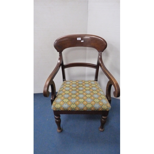 420 - Victorian mahogany carver chair and an Edwardian mahogany nursing chair.  (2)