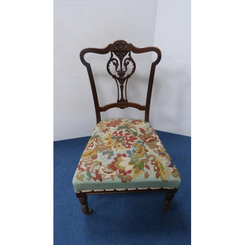 420 - Victorian mahogany carver chair and an Edwardian mahogany nursing chair.  (2)