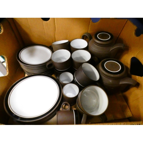 44 - Four cartons containing Hornsea 'Lancaster' pattern tea and dinnerwares, and others, similar.