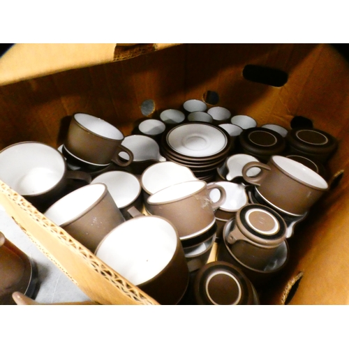 44 - Four cartons containing Hornsea 'Lancaster' pattern tea and dinnerwares, and others, similar.