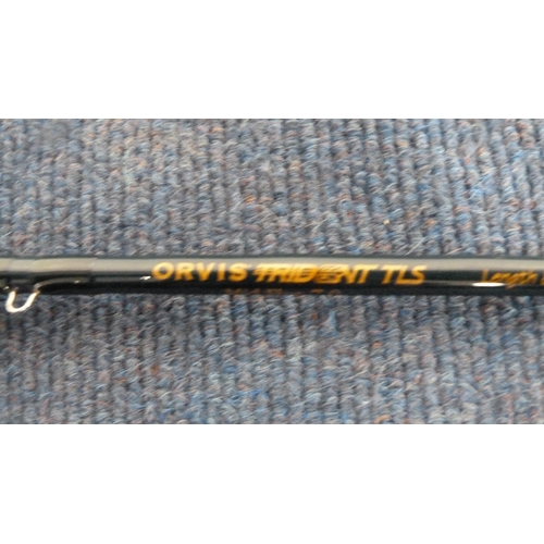 63 - Two-piece Hardy's graphite fishing rod in bag, Orvis Clearwater rod, another Orvis rod, graphite rod... 