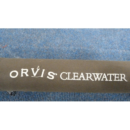 63 - Two-piece Hardy's graphite fishing rod in bag, Orvis Clearwater rod, another Orvis rod, graphite rod... 