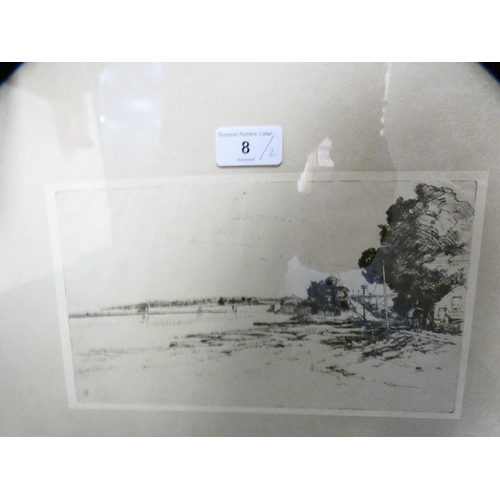 8 - Sir Frank ShortSouth Coast RoadSecond state etching, and another drypoint by DWP Robbins, 'Eynsford'... 