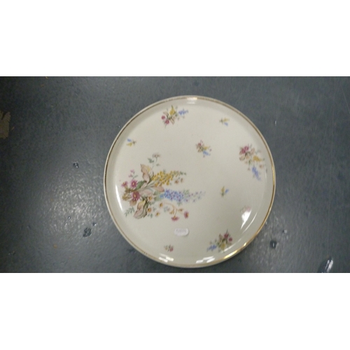 87 - Limoges porcelain cabaret tray, Coalport porcelain jar and cover, Wedgwood spill vase, pair of Wedgw... 