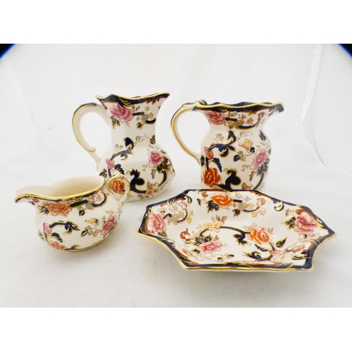 87A - Four pieces of Mason's 'Mandalay' pattern ceramics to include two jugs, cream jug and an octagonal d... 