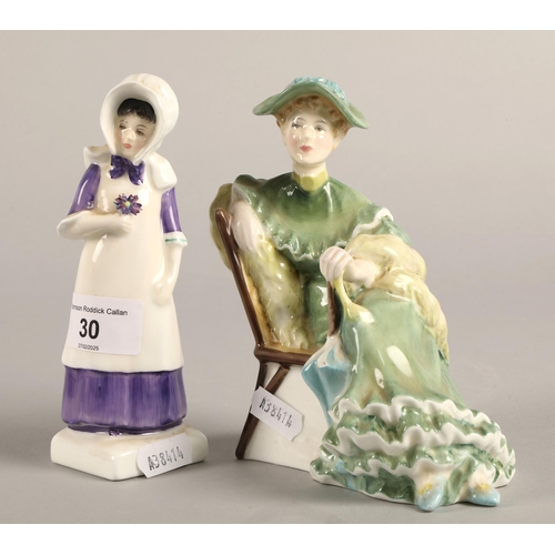 30 - Two Royal Doulton figures to include, Anna HN2802 and Ascot HN2356 (2)