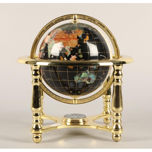 46 - Gimble globe made from semi-precious stones