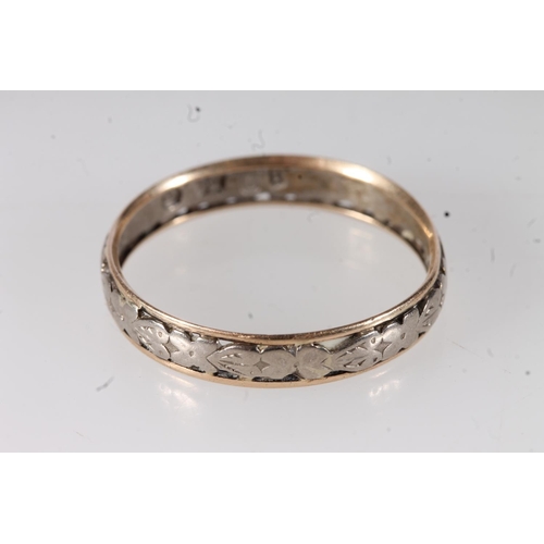 459 - 9ct gold wedding band ring, bears '9ct' stamp and stags head mark, possibly Scottish gold, ring size... 