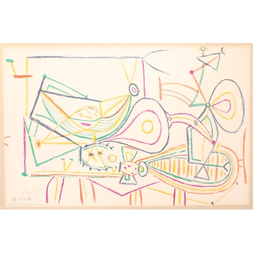 412 - After PABLO PICASSO (Spanish 1881-1973)Composition Lithograph print, 49cm x 76cm, sheet size 64cm x ... 