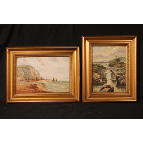 404 - H CHURCH, two oil paintings, both signed, 16cm x 23cm and 20cm x 14cm, both in gilt frames. (2)