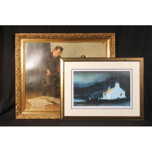 408 - IAN NELSON, Sea Edge Strathan, print, pencil signed lower right, 25cm x 40cm, frame 45cm x 60cm and ... 