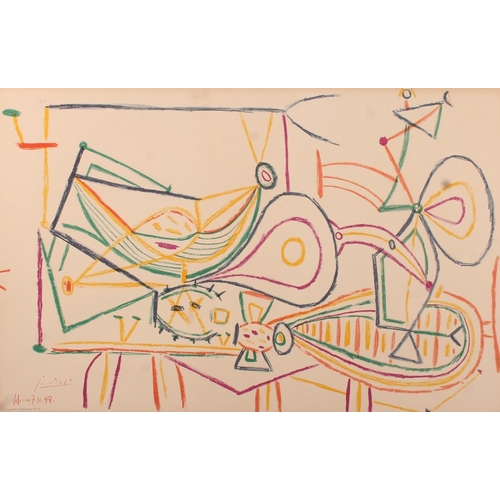 412 - After PABLO PICASSO (Spanish 1881-1973)Composition Lithograph print, 49cm x 76cm, sheet size 64cm x ... 