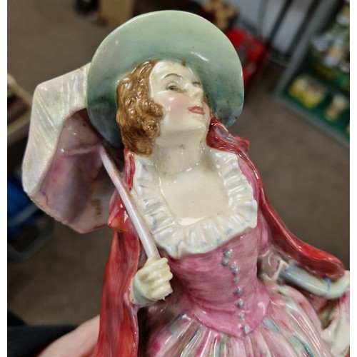 25 - Two Royal Doulton figures to include, a Victorian Lady HN728 and Mirabel HN1744 with Paragon Lady Pa... 