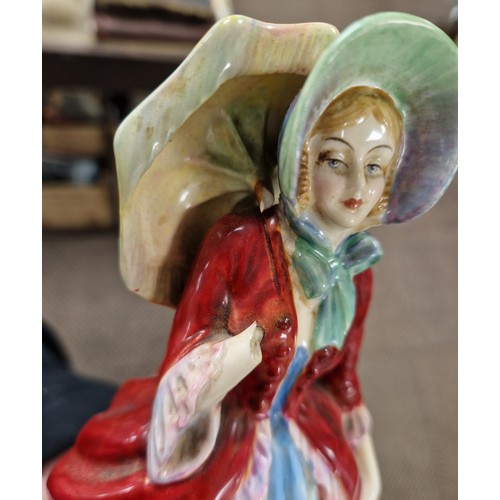 25 - Two Royal Doulton figures to include, a Victorian Lady HN728 and Mirabel HN1744 with Paragon Lady Pa... 